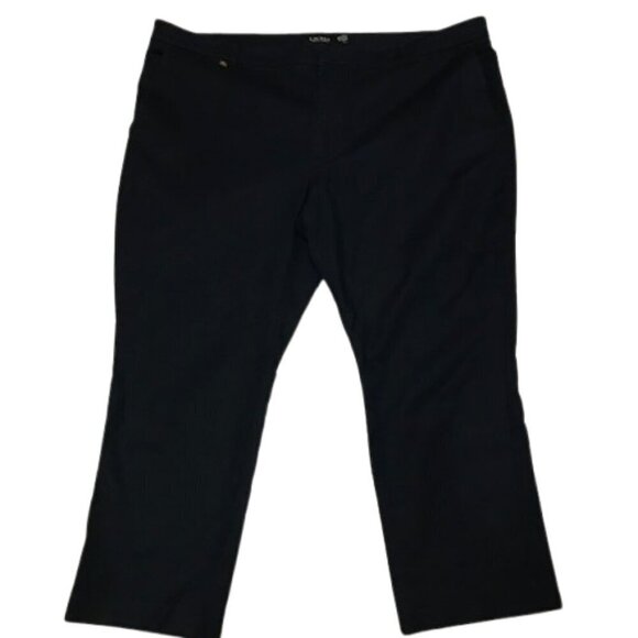 Lauren Ralph Lauren Women's Double-Faced Stretch Cotton Pant Navy Size 22W - Picture 4 of 12